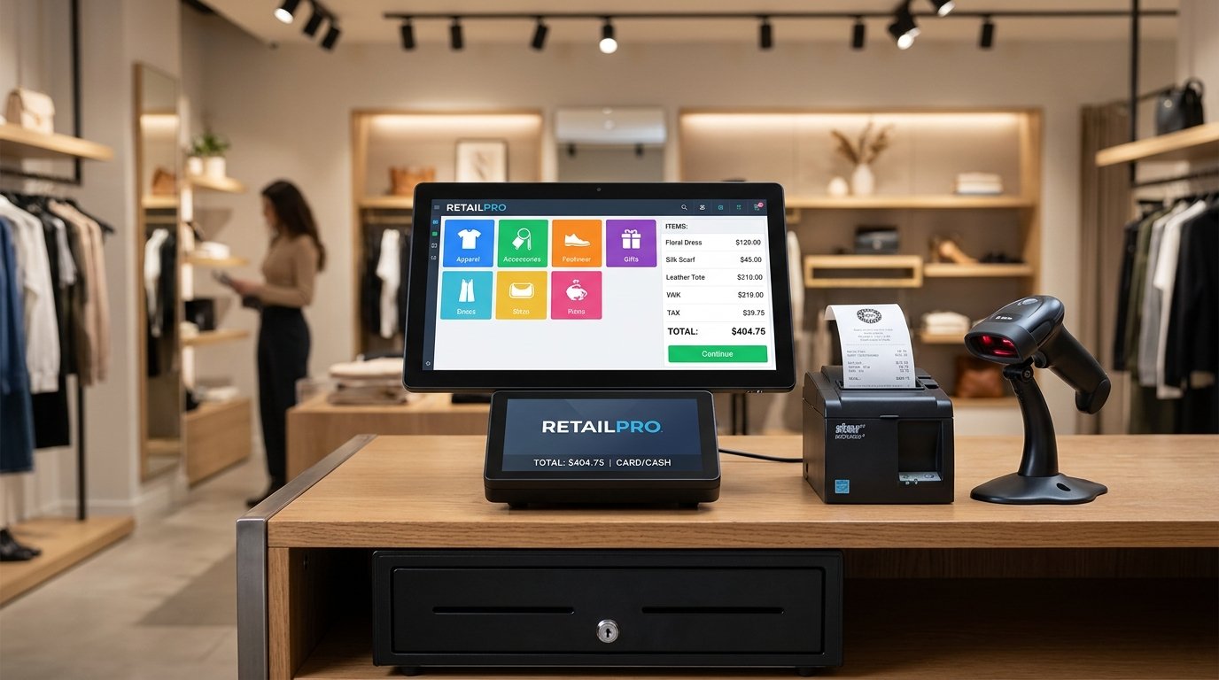 Supermarket & Retail Multi-Lane POS Checkout Counter