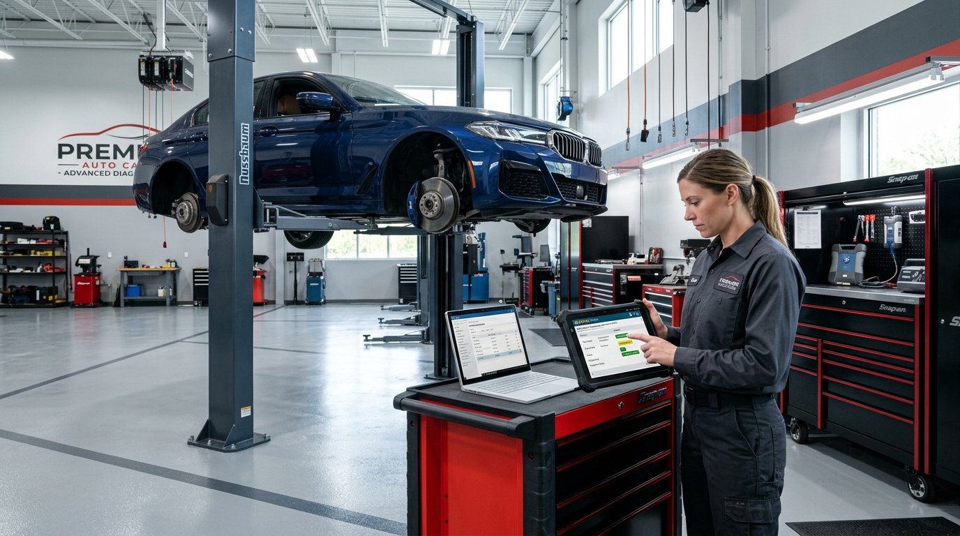 Workshop Hydraulic Lift Bay Diagnostic Station & Workstation